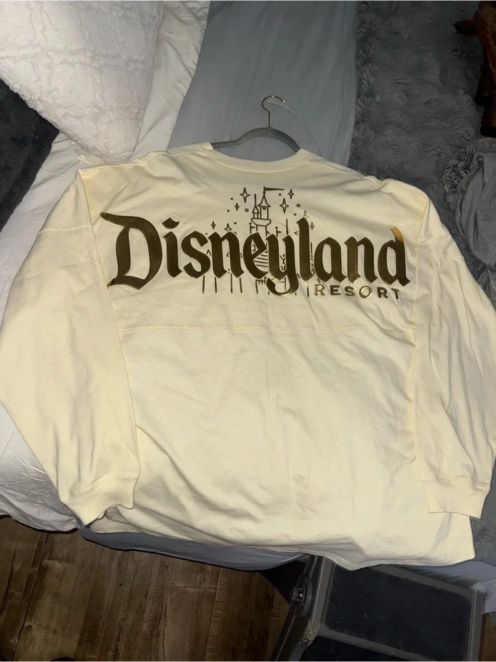Disney Cream Long Sleeve Spirit Jersey with Gold Disneyland Logo - Picture 4 of 6